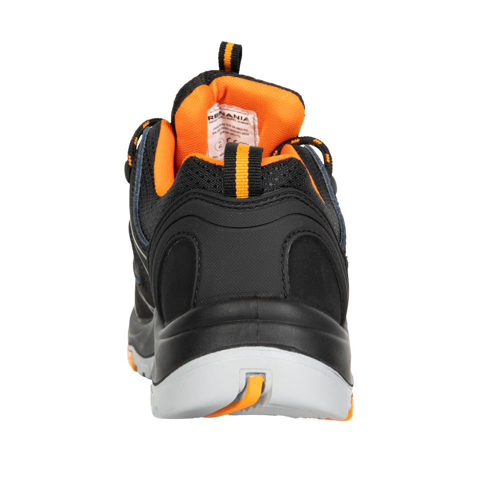 Pantofi protectie S3S/HRO/SR/FO unisex negru/portocaliu piele nubuck Ares (29A8)