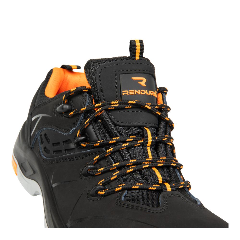 Pantofi protectie S3S/HRO/SR/FO unisex negru/portocaliu piele nubuck Ares (29A8)
