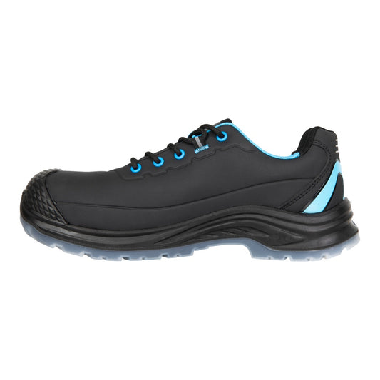 Pantofi protectie S3S/SR/FO/SC/ESD unisex negru/turcoaz microfibra Darklight (32A6)
