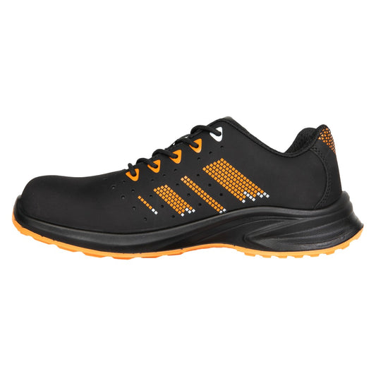 Pantofi protectie S1PS/SR/FO/ESD unisex negru/portocaliu piele nubuck Phantom (32A3)