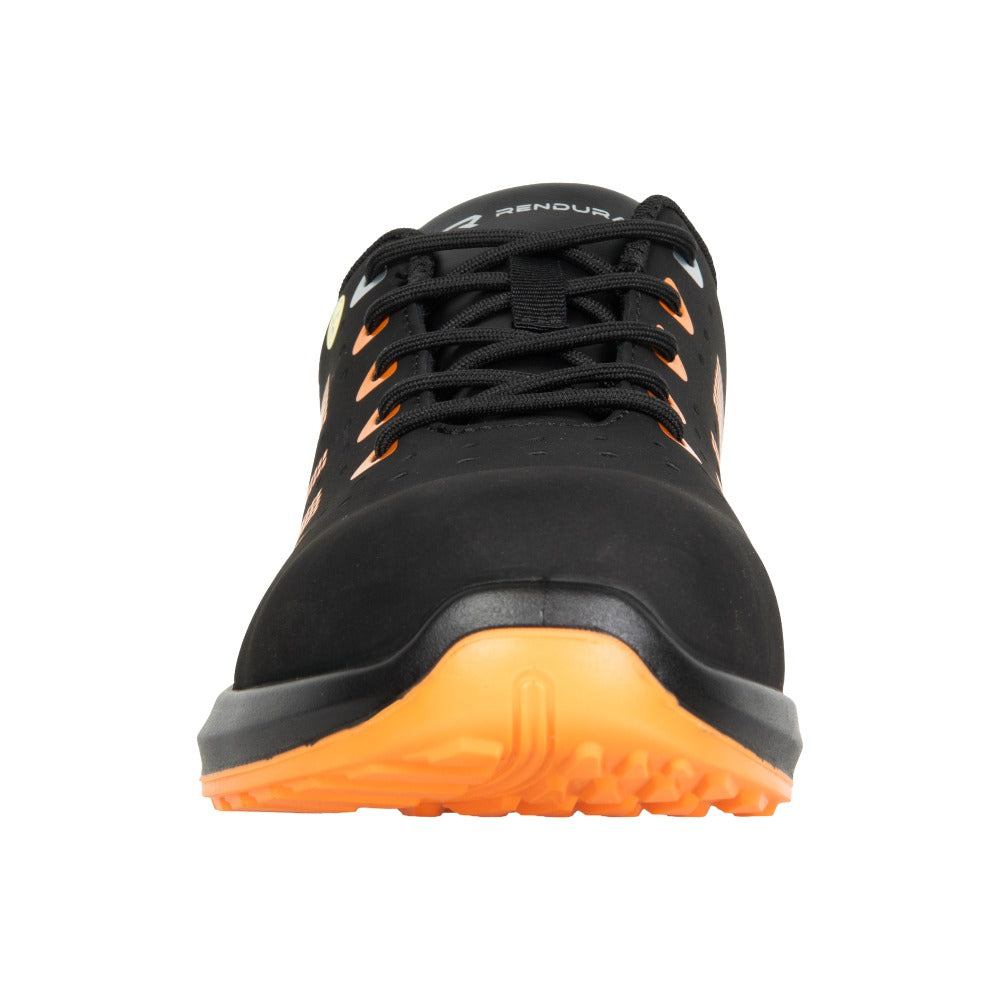 Pantofi protectie S1PS/SR/FO/ESD unisex negru/portocaliu piele nubuck Phantom (32A3)