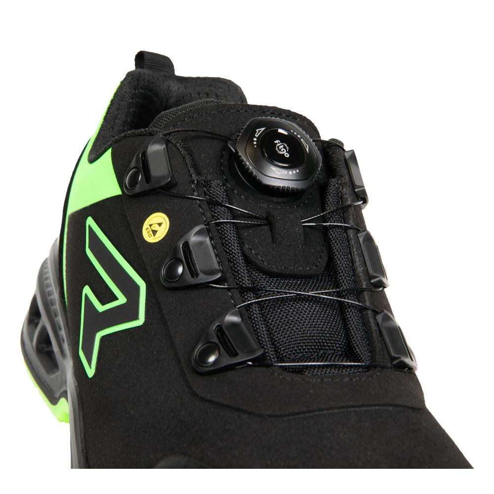 Pantofi protectie S3S/SR/FO/ESD unisex negru/verde microfibra Viper (32A8)