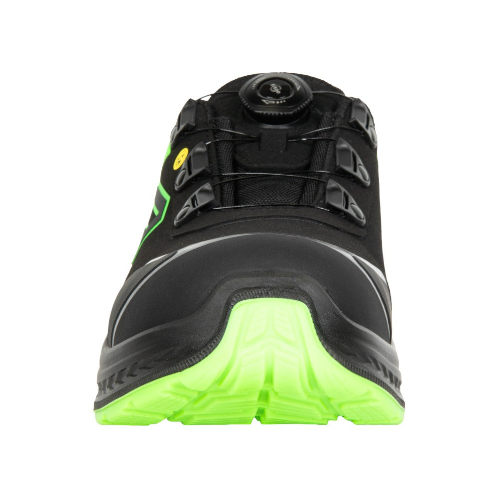 Pantofi protectie S3S/SR/FO/ESD unisex negru/verde microfibra Viper (32A8)