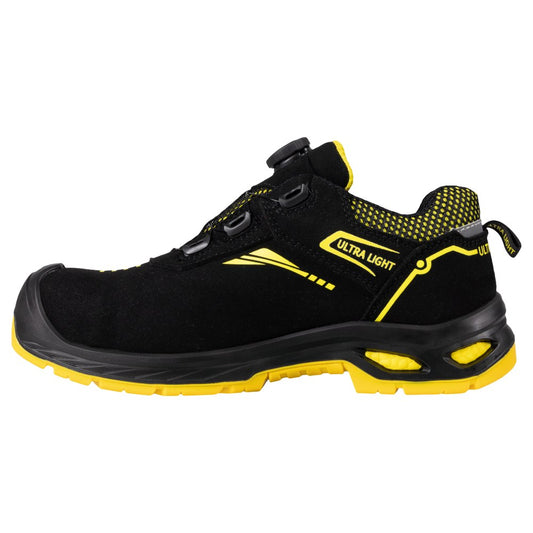 Pantofi protectie S3S/SR/FO/ESD unisex negru/galben piele velur Ultralight (29A6)