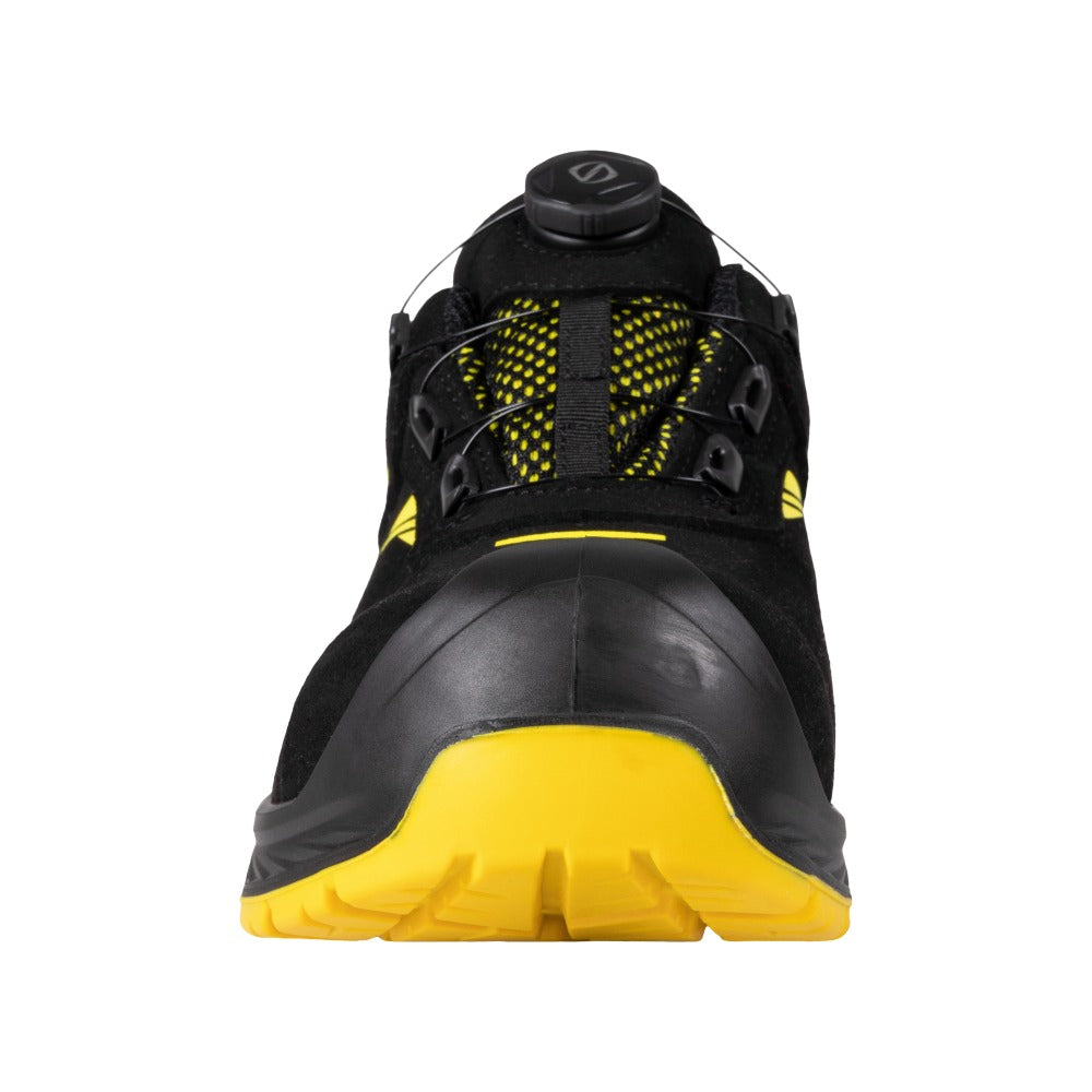 Pantofi protectie S3S/SR/FO/ESD unisex negru/galben piele velur Ultralight (29A6)