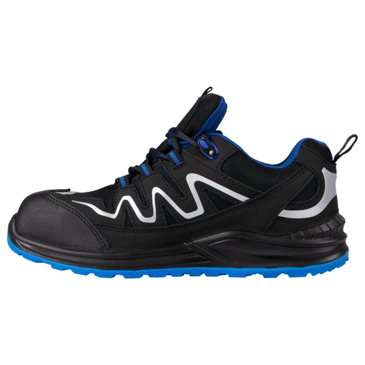 Pantofi protectie S1PS/SR/FO/ESD unisex negru/albastru din piele-velur Response (26A9)