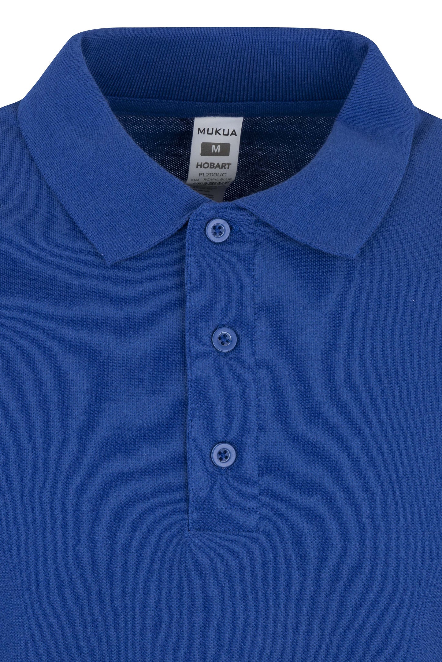 Tricou polo bumbac 200g maneca lunga Albastru royal Hobart