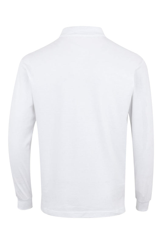 Tricou polo bumbac 200g maneca lunga alb Hobart