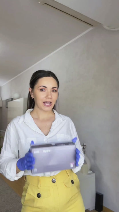 Manusi nitril hidratante cu ulei de migdale nepudrate violet 100buc Hydra+