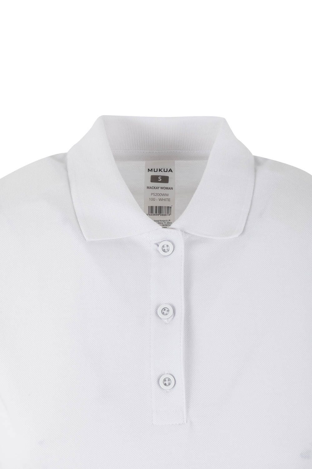 Tricou polo bumbac 210g dama maneca scurta alb Mackay Woman
