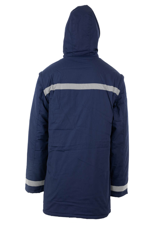Geaca de iarna  maneci detasabile benzi reflectorizante Prag bleumarin (2B73)(9061)