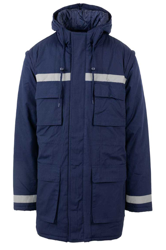 Geaca de iarna  maneci detasabile benzi reflectorizante Prag bleumarin (2B73)(9061)