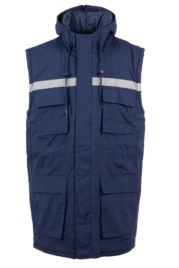 Geaca de iarna  maneci detasabile benzi reflectorizante Prag bleumarin (2B73)(9061)