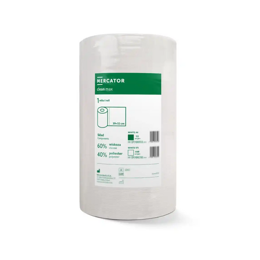 Rola lavete vascoza/poliester 55g/mp 39x32cm albe 112buc Clean Max