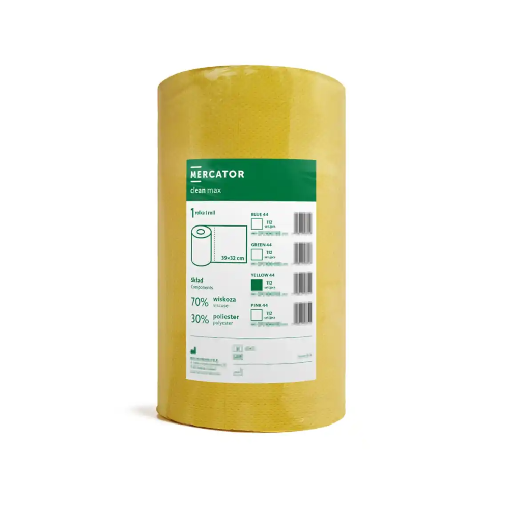 Rola lavete vascoza/poliester 55g/mp 39x32cm galbene 112buc Clean Max