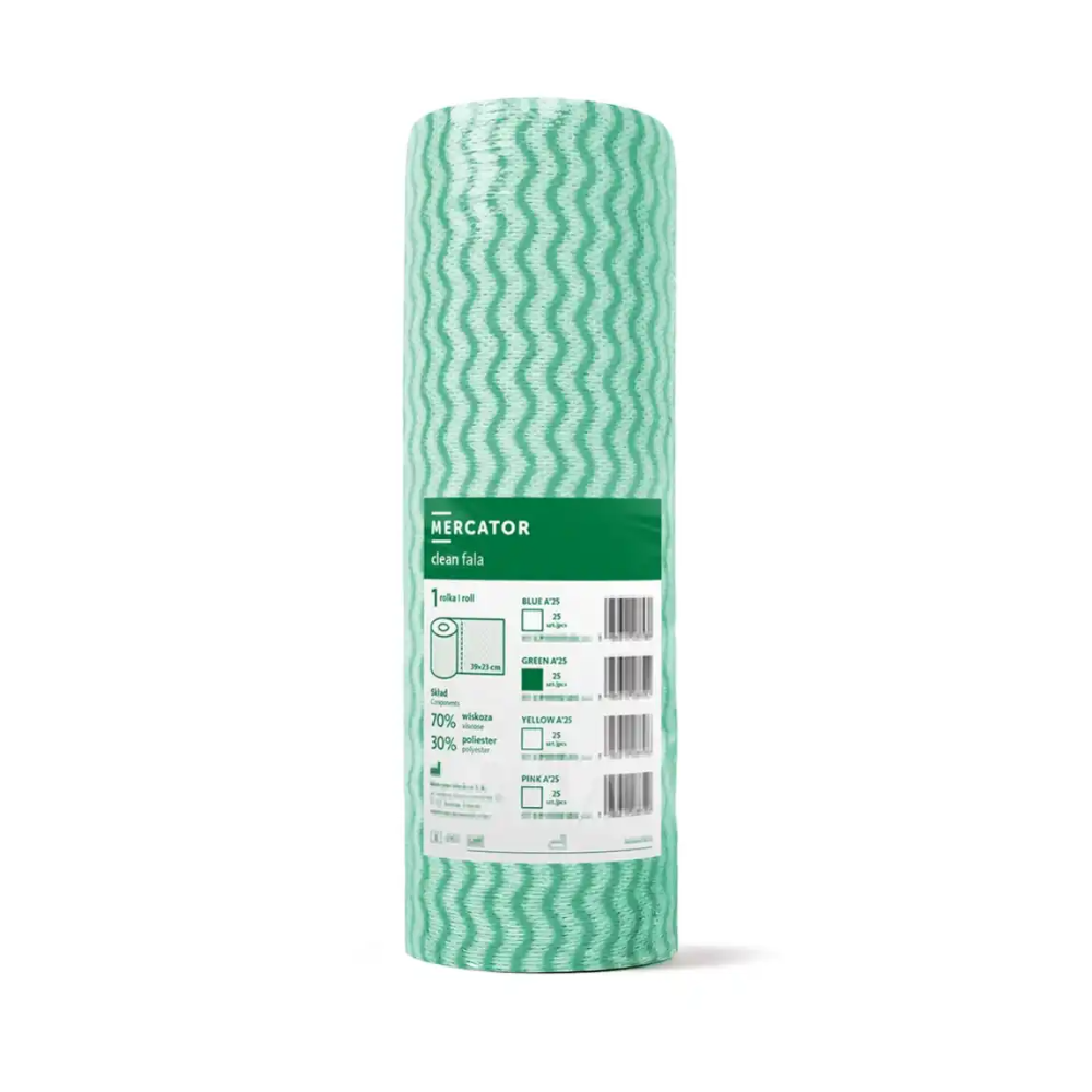 Rola lavete vascoza/poliester 40g/mp 39x32cm verzi 25buc Fala