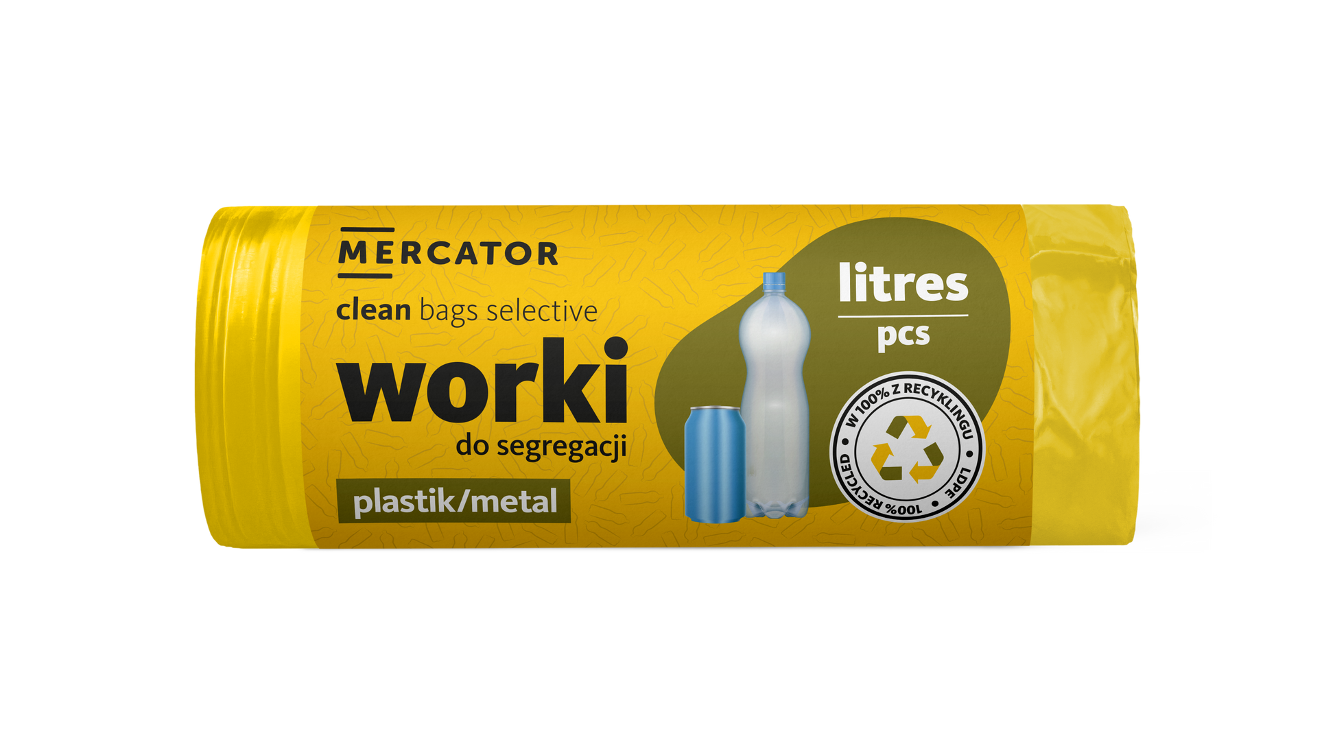 Saci menajeri galbeni  colectare selectiva 30micr. 120L 10buc