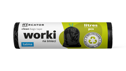 Saci menajeri negri cu snur 25micr. 60L 10buc