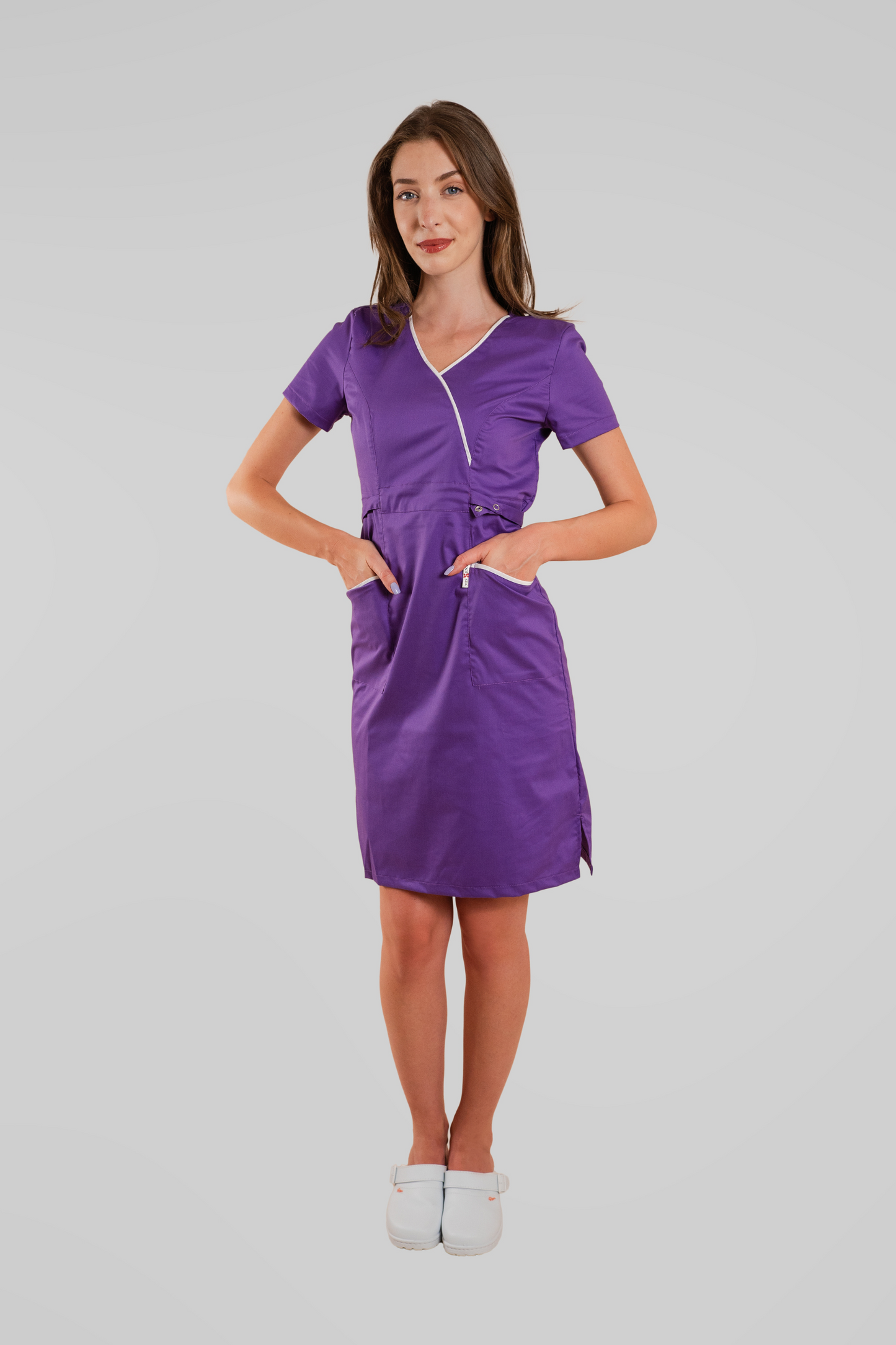 Sarafan de lucru Medical Violet Poplin-Elastan 165g Lory