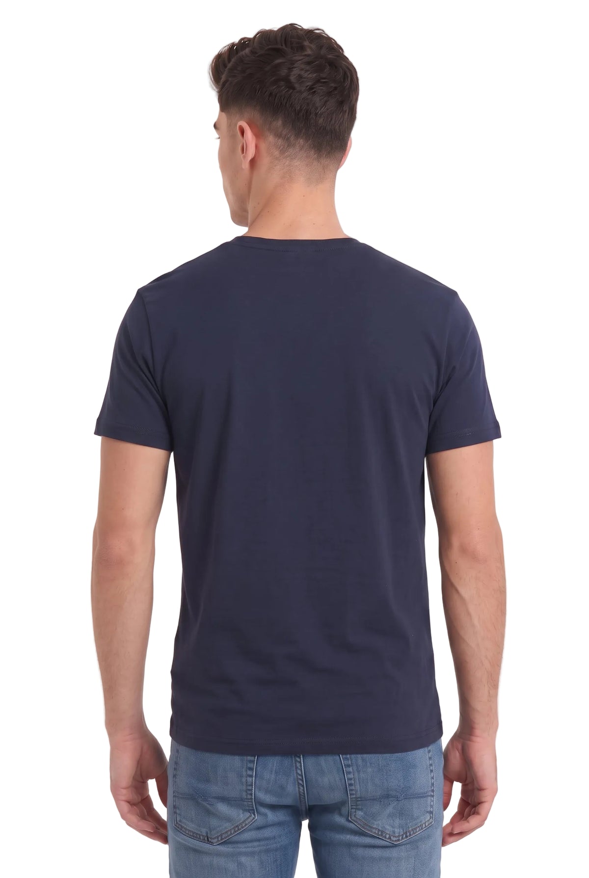 Tricou jersey tubular simplu 155g maneca scurta bleumarin inchis Melbourne