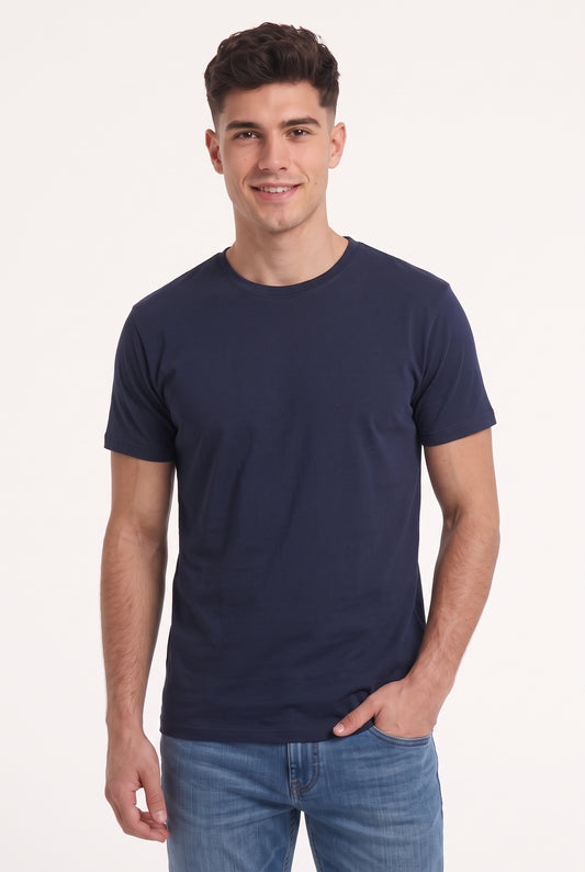 Tricou jersey tubular simplu 155g maneca scurta bleumarin inchis Melbourne