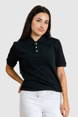 Tricou polo Negru Unisex Bumbac 190g Dhanu