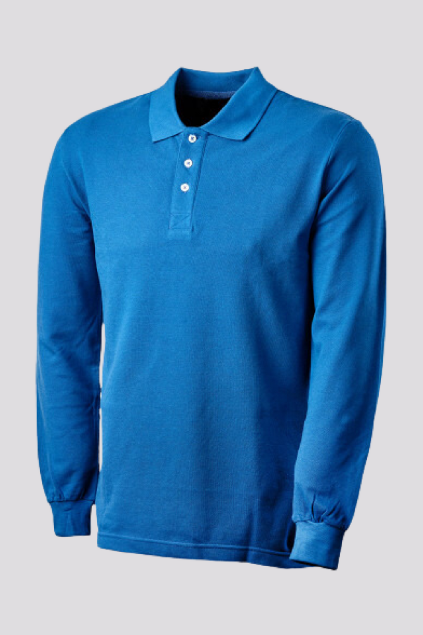 Tricou polo maneca lunga 190 g/mp bumbac albastru royal Confort