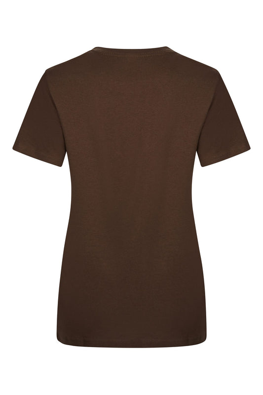 Tricou jersey tubular simplu 155g dama maneca scurta maro Melbourne Woman