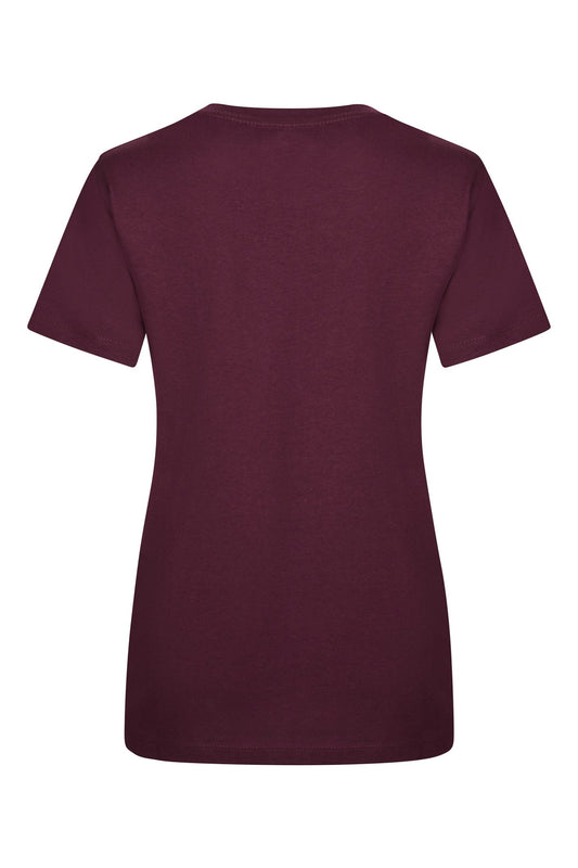 Tricou jersey tubular simplu 155g dama maneca scurta visiniu Melbourne Woman