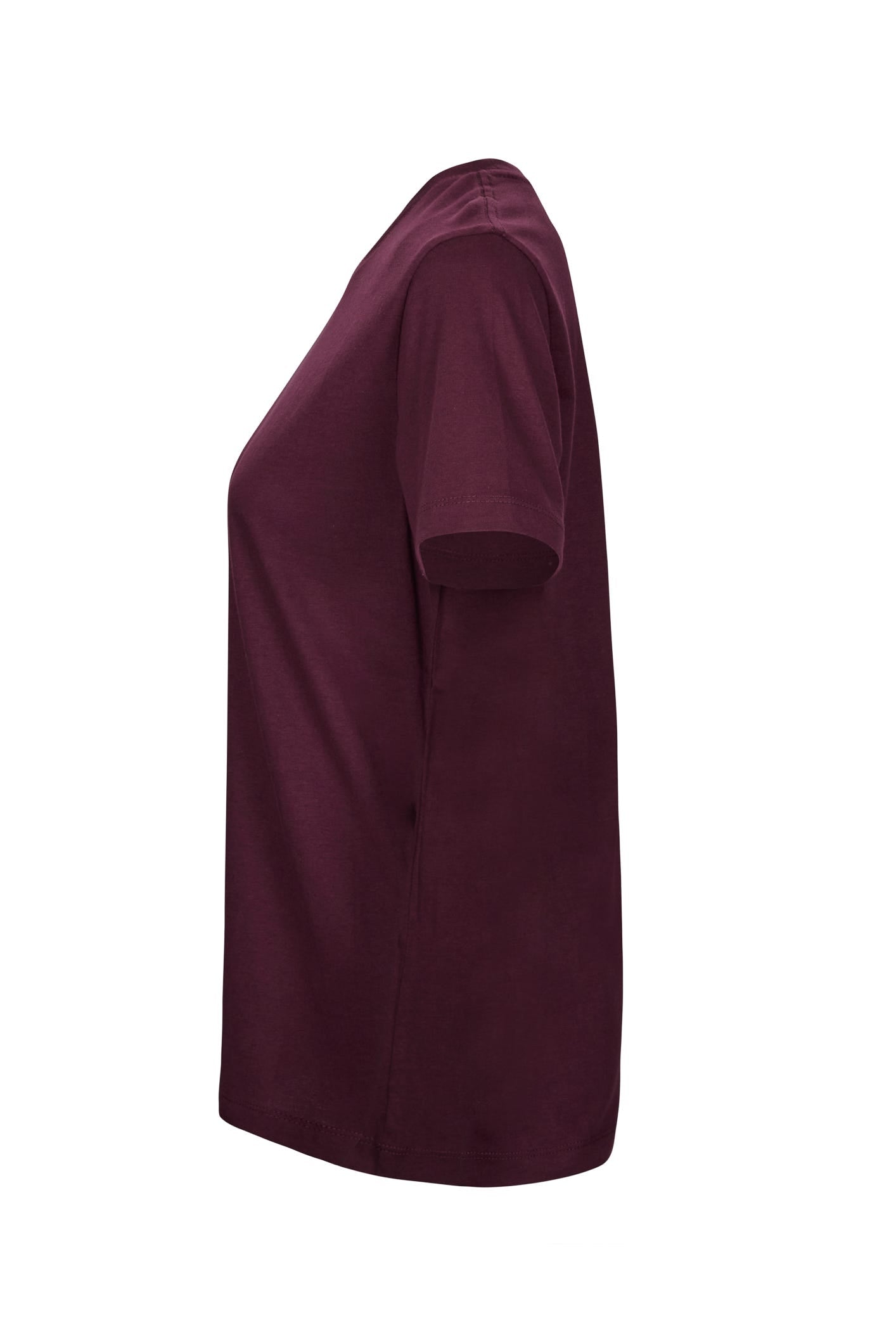 Tricou jersey tubular simplu 155g dama maneca scurta visiniu Melbourne Woman