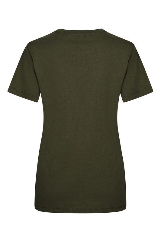 Tricou jersey tubular simplu 155g dama maneca scurta verde kaki Melbourne Woman