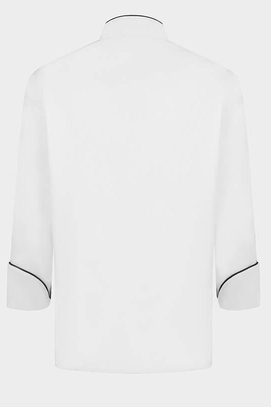 Tunica bucatar alb/negru unisex maneca 3/4 poplin tercot 200g Nobu