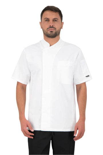 Tunica bucatar alba unisex maneca scurta bumbac 200gr Koto
