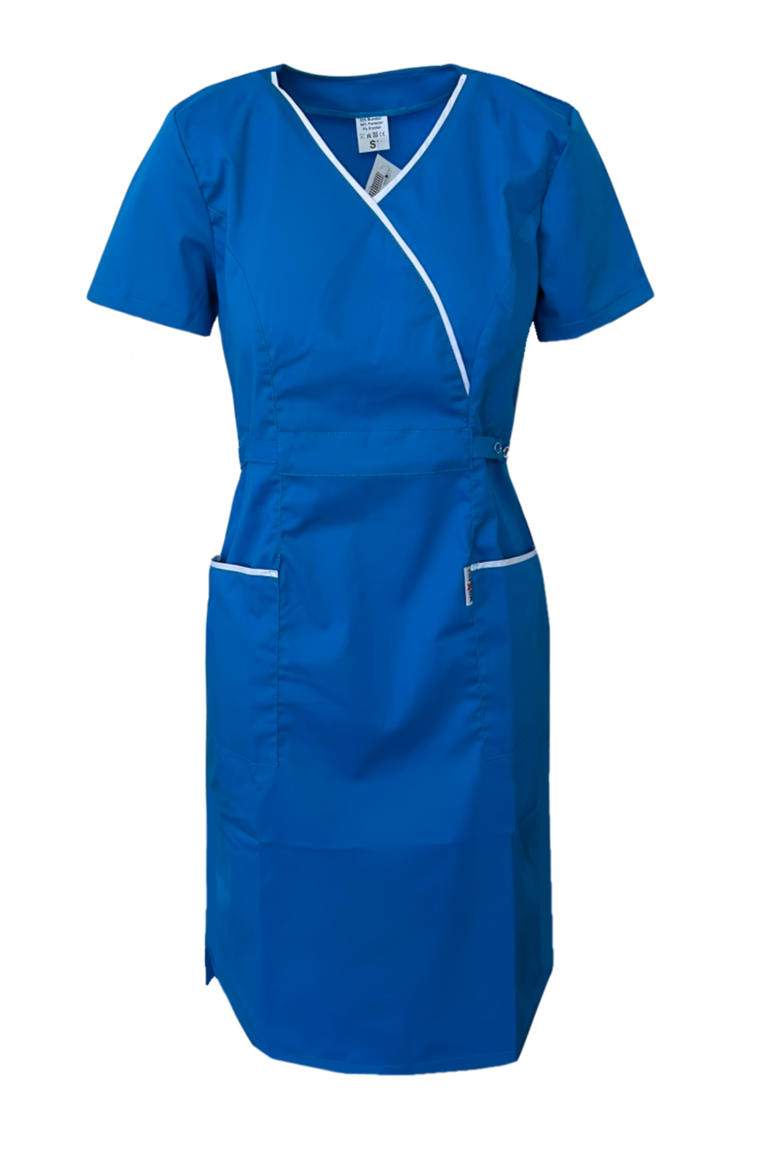 Sarafan de lucru Medical Albastru Poplin-Elastan 165g Lory