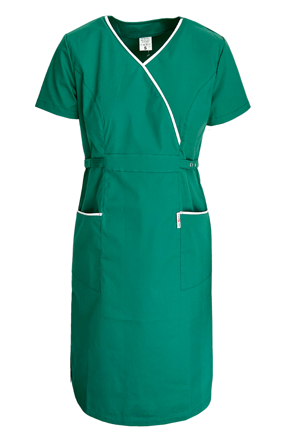 Sarafan de lucru Medical Verde Poplin-Elastan 165g Lory