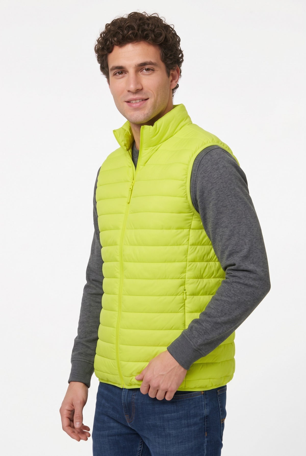 Vesta matlasata galben fluo unisex din fas CarryLite