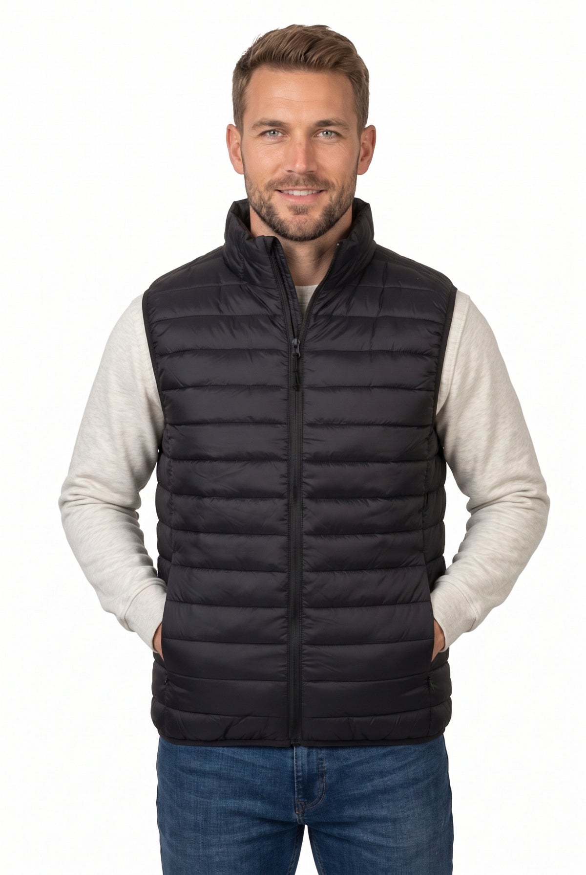 Vesta matlasata neagra unisex din fas CarryLite